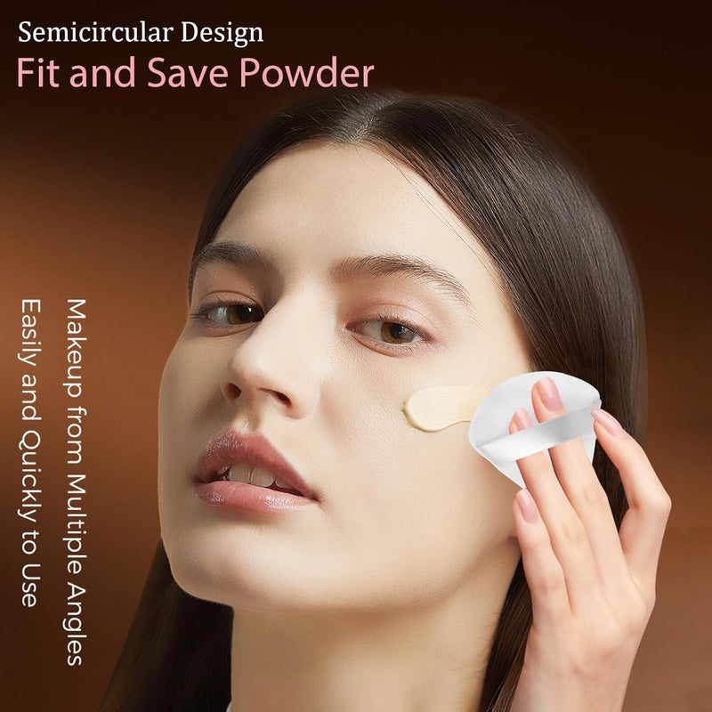 JOLY Triangle Powder Puff Face Makeup Sponge Beauty Blender Stocking Stuffers Puffs for Women apply Loose Powder and Foundation (12Pcs White) - Image 4